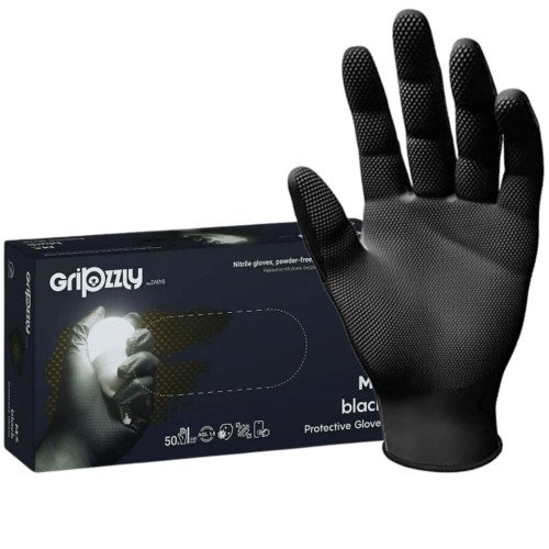 Manusi Nitril Gripzzly, Negru, XL, 50 buc