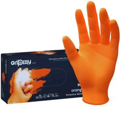 Manusi Nitril Gripzzly, Portocaliu, L, 50 buc