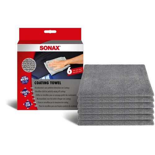 Set Lavete Microfibra Sonax Coating Towel, 40 x 40cm, 6 buc