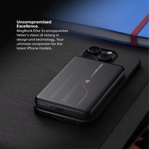 Baterie Externa Compatibila MagSafe Vetter MagBank Elite 5s Qi2, 5000mAh