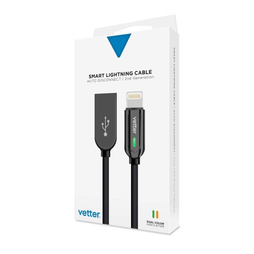 Cablu de date si incarcare Vetter Smart Lightning, Auto Disconnect, 1.2m