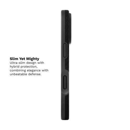 Husa Iphone 16 Pro Max Clip-On MagSafe Vetter Aramid Fiber Hybrid Kevlar Slim, Negru