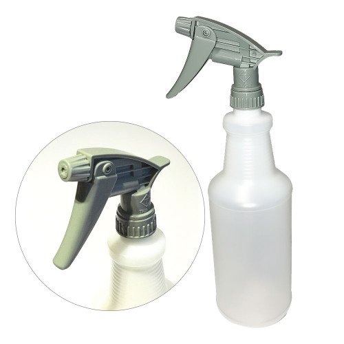 Set Recipient Plastic HDPE cu Spray Pulverizator Rezistent Chimicale Pro Detailing, 946ml