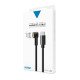 Cablu de date Vetter, Nylon Braided, USB Type C, Conector magnetic, Black